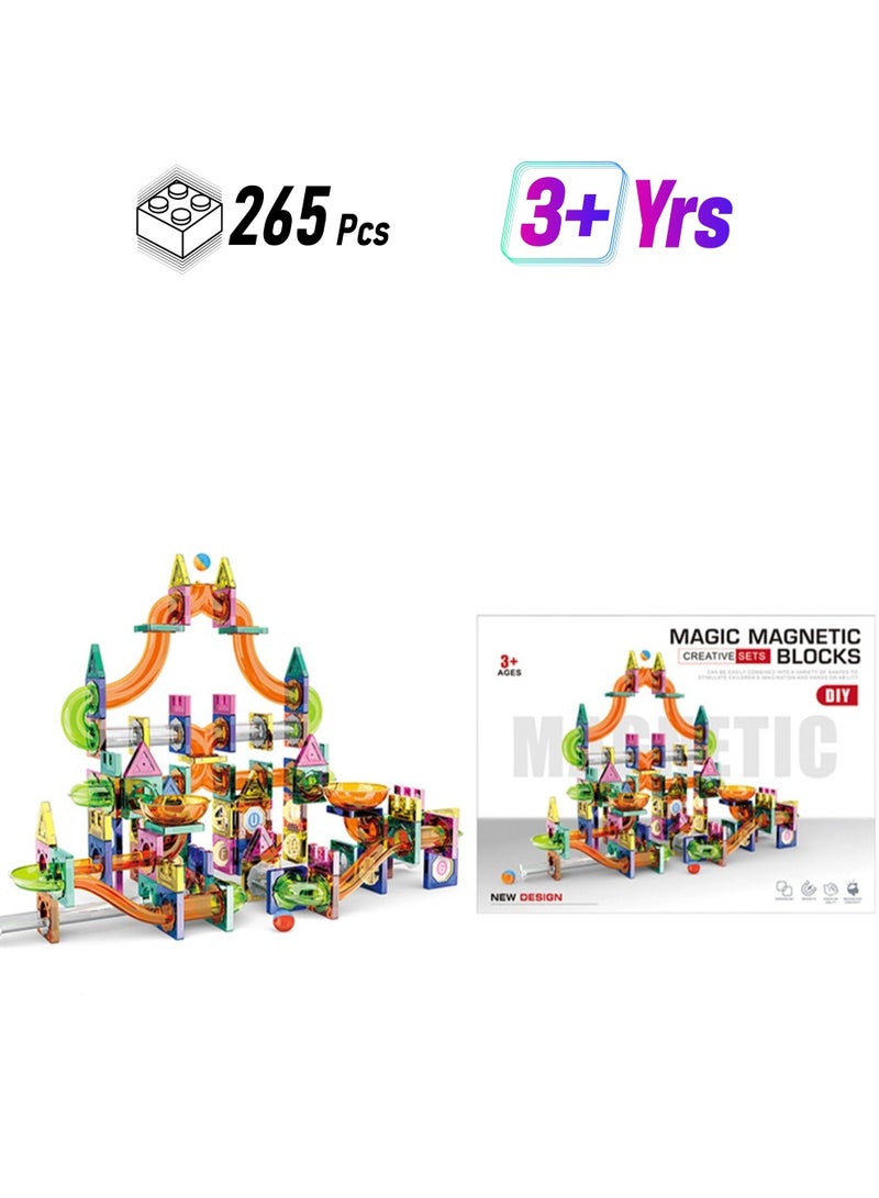Building Blocks Toy Set - Sliding Ball Magnetic Building Blocks 3D Building Blocks for Children Aged 3-8, Educational Building Blocks for Creative Stacking and Learning, Hands-On Play Educational Children's Birthday Gift (Approx. 265 Pieces)  - Image 1