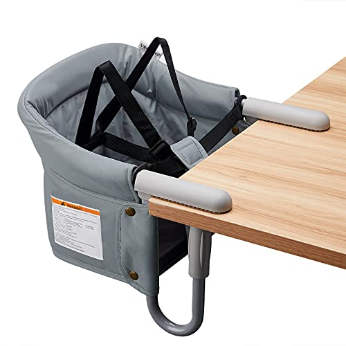 VEEYOO Hook On Chair VEEYOO Clip On High Chair Folding Fast Table Chair with Storage Bag Portable Baby Feeding Seat Attach to Table for Home and Travel