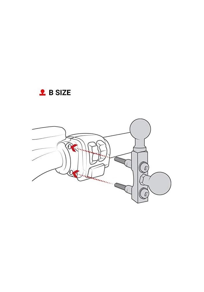 RAM Mounts Motorcycle Brake/Clutch Reservoir Base with Dual 2/1" Permanent Balls - Image 2