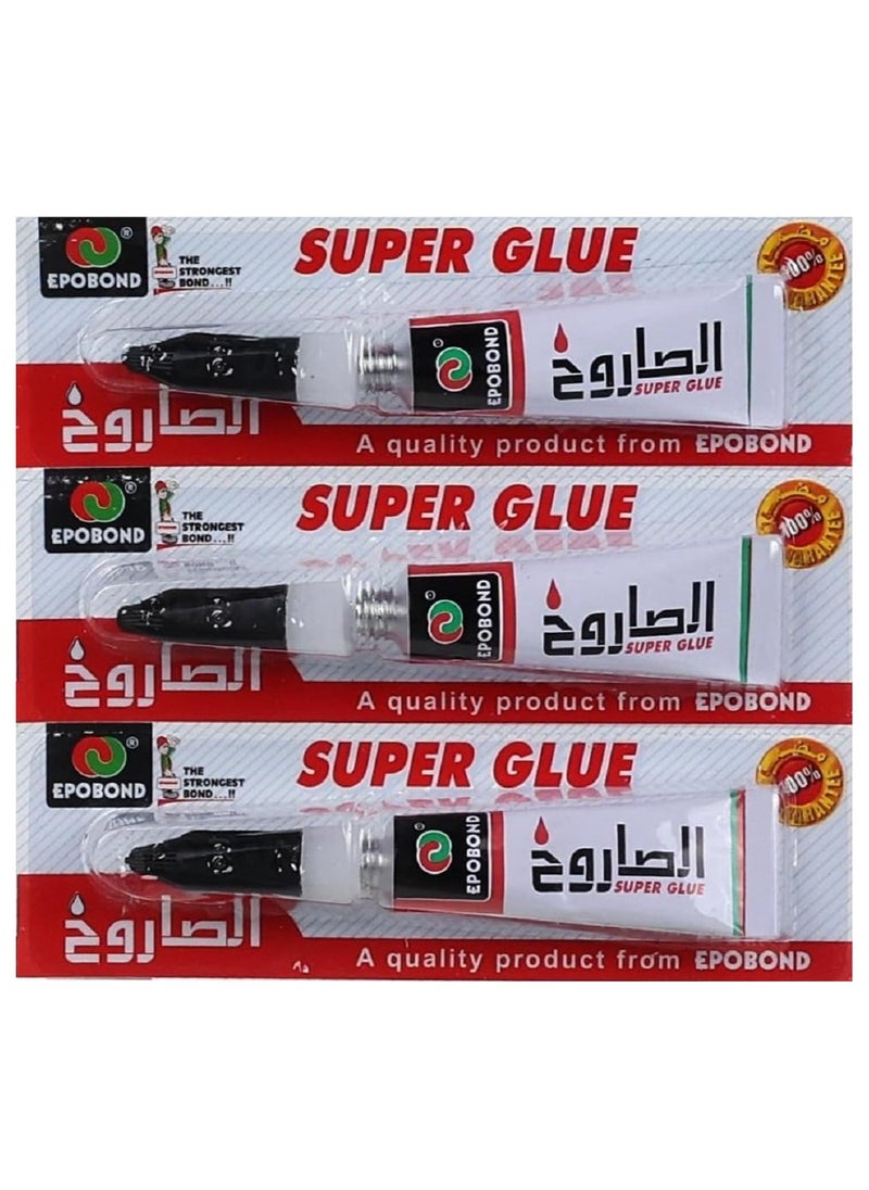 Epobond Epobond Sarough Super Glue, Clear, Liquid, 3 pcs  - Image 1