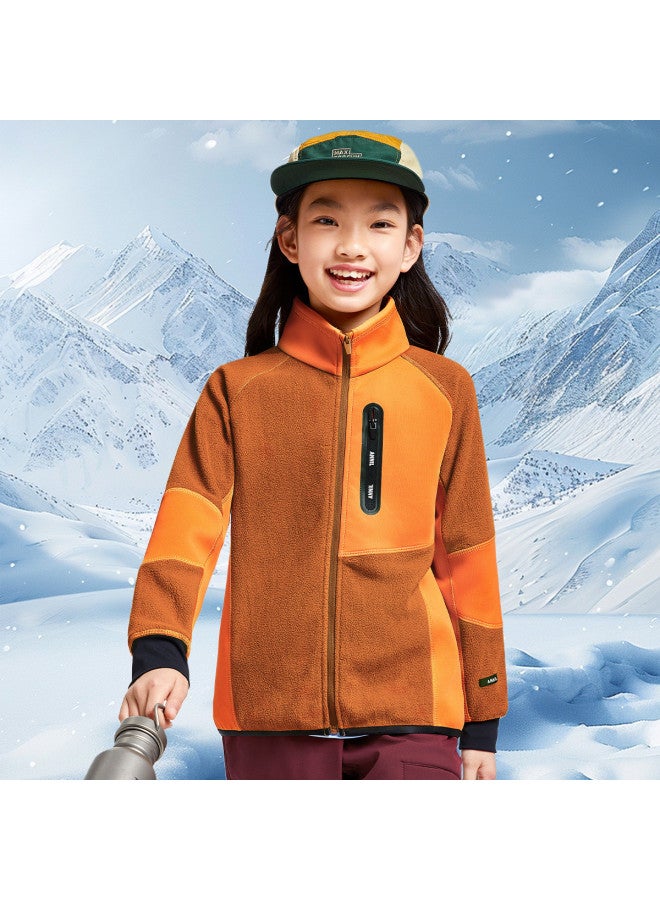 Annil Boys & Girls Knitted Jacket - Spring/autumn Color-blocked Double-sided Fleece Warm Coat - Image 4