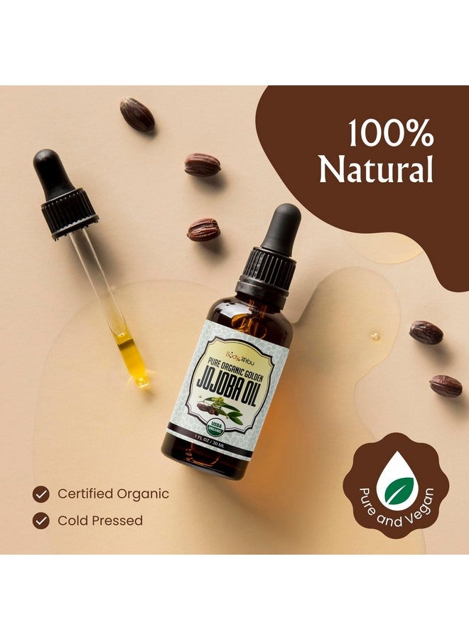 BodyJ4You زيت الجوجوبا العضوي من BodyJ4You - عضوي معتمد من وزارة الزراعة الأمريكية، طبيعي 100% - تدليك غوا شا لتقشير البشرة - معصور على البارد، خالٍ من الهكسان - زيت ناقل أساسي - 1 أونصة سائلة - Image 2