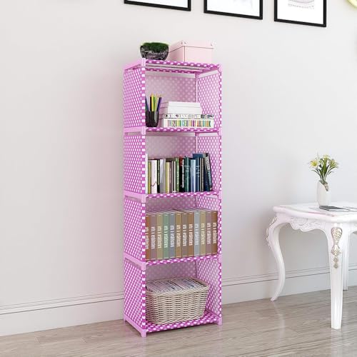 STORIA Book Shelf for Home Library,Stand for Book, Rack for Study Room, Book Stand Shelf 4 Layer (Pink Color) 122 x 27 x 39 cm Pink Color - Image 1