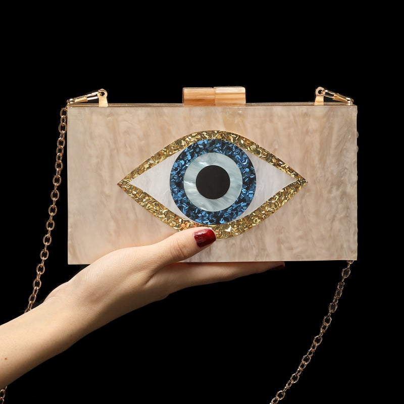 Bag 2022 New Eye Acrylic Style Wedding Dinner Hand Chain Messenger Bag - Image 5