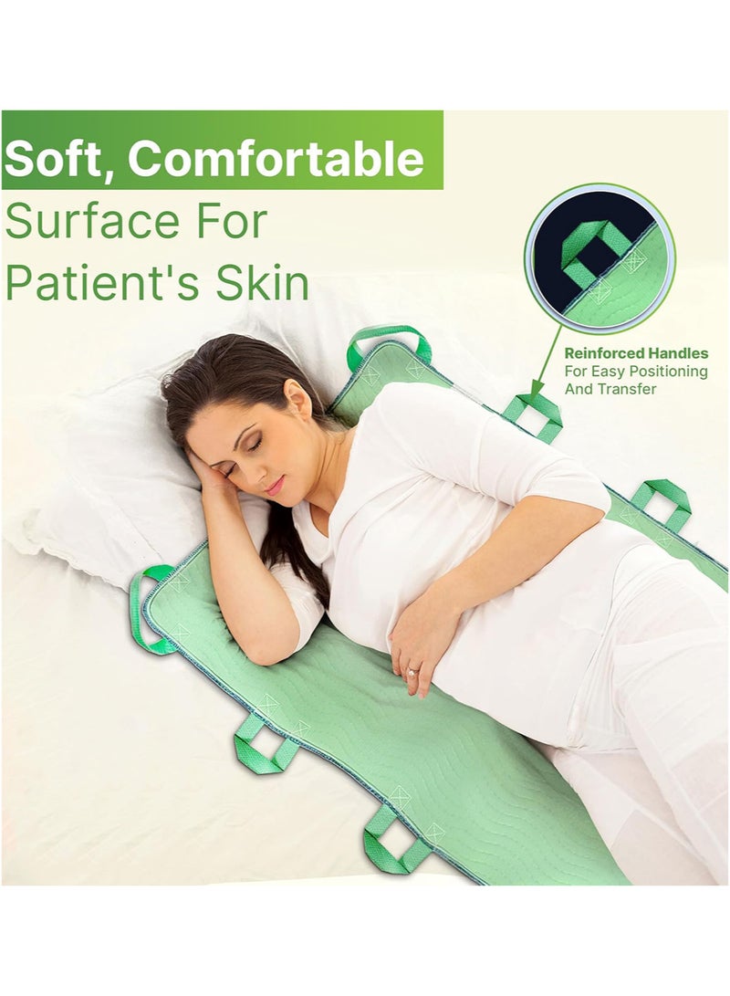 Generic 86cm x 132cm Absorbent Positioning Bed Pads for Elderly with Handles, Washable Waterproof Incontinence Draw Sheets, Reusable Bed Mobility Under Pads for Seniors Disabled & Bedridden Patients Fast-Drying  - Image 3