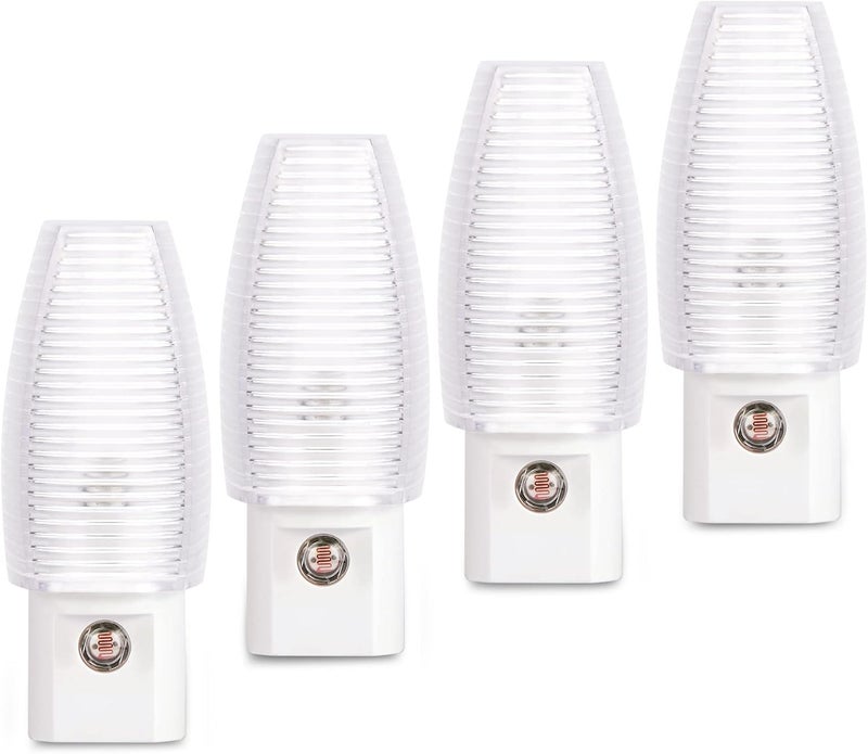 Emotionlite Plug in Night Light Warm White LED Night Lights Dusk to Dawn Sensor Kids Nursery Bedroom Lounge Road Stairs Kitchen UL List 4 Pack - Image 1