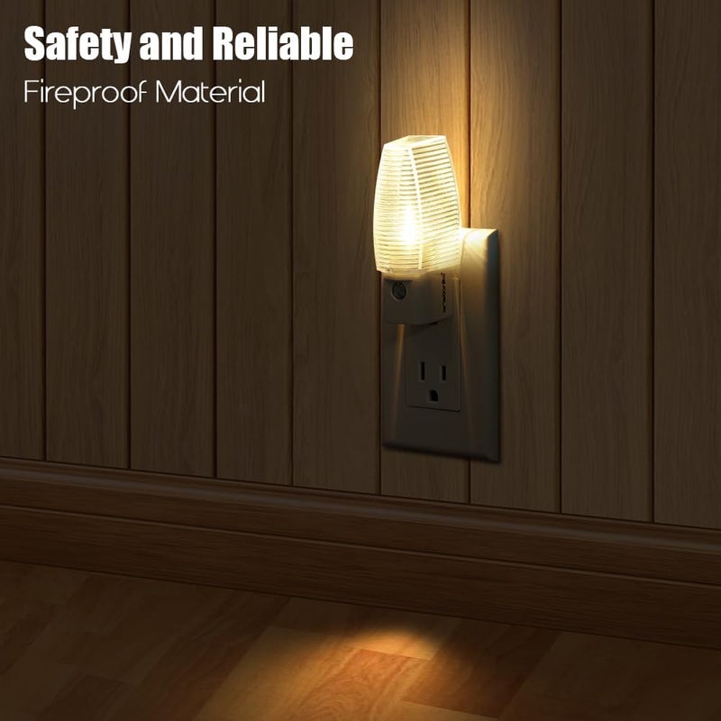Emotionlite Plug in Night Light Warm White LED Night Lights Dusk to Dawn Sensor Kids Nursery Bedroom Lounge Road Stairs Kitchen UL List 4 Pack - Image 3