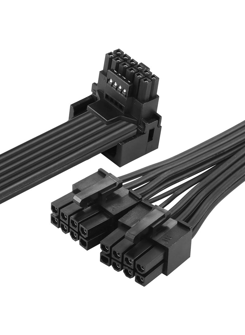 CERRXIAN CERRXIAN 23FT 90 Degree ATX30 12VHPWR to 2X 8Pin Power Cable90 Degree PCIe 50 12VHPWR ATX30 600W 16 Pin Male to 2x8Pin62 Male Cablefor Graphic Card GPU 124pin RTX 3090Ti 4070Ti 4080 4090  - Image 2