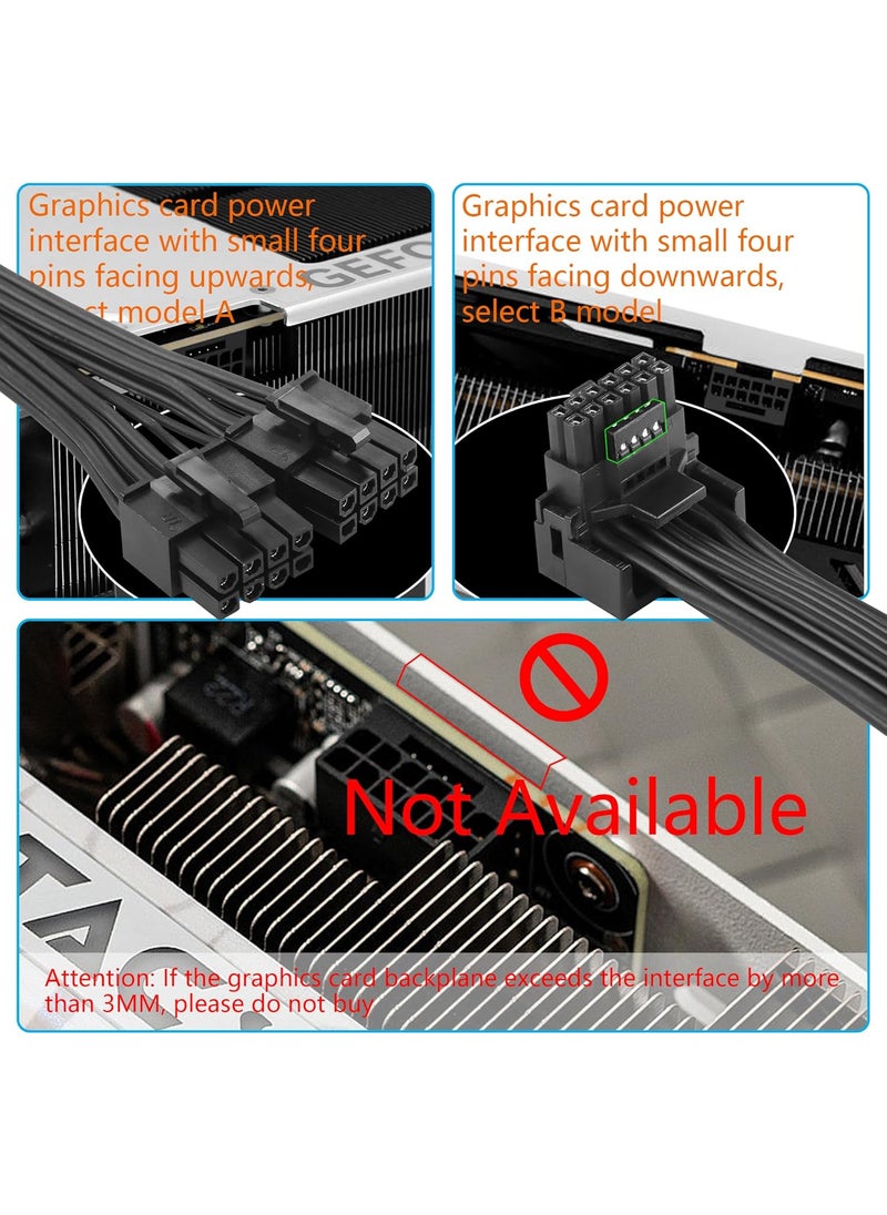 CERRXIAN CERRXIAN 23FT 90 Degree ATX30 12VHPWR to 2X 8Pin Power Cable90 Degree PCIe 50 12VHPWR ATX30 600W 16 Pin Male to 2x8Pin62 Male Cablefor Graphic Card GPU 124pin RTX 3090Ti 4070Ti 4080 4090  - Image 4
