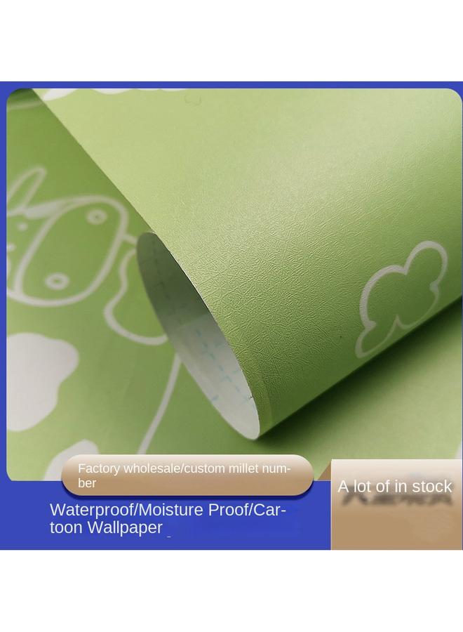 Bluejw Cute Cartoon Wallpaper Self-adhesive Wall Stickers Bedroom Moisture-proof Decoration Kindergarten Stickers Wallpaper Wall Self-adhesive Background Wall - Image 2