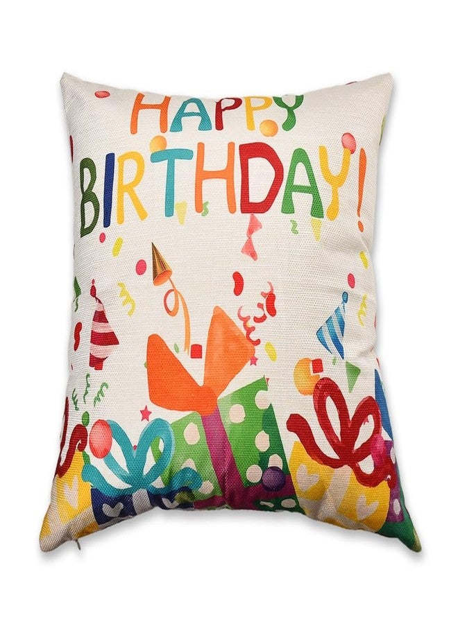 Sisadodo Happy Birthday Throw Pillow Cover for Women Men Birthday Pillowcase for Family Friends Decorative Pillow Cases for Son Daughter Birthday for Mom Dad Pillow Covers Case 18x18 Inches - Image 1