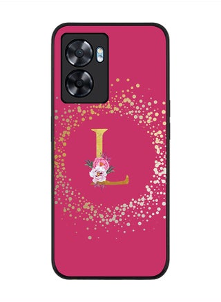 Rugged Black edge case for Oppo A57, Slim fit Rubber Edges Thin Cover -  Custom Monogram Initial Letter Floral Pattern Alphabet - L  (Dark Pink Rose ) - pzsku/Z94E7F11410EA28E5CFA1Z/45/_/1704955084/b308b0af-afd6-4ea3-a72d-6d872e2dbedb