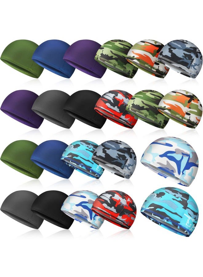 Meanplan 22 Pcs Helmet Liner Skull Cap Men's Cooling Cycling Cap Sports Helmet Cap for Men Women Running Skiing Hat, Classic Style - Image 1