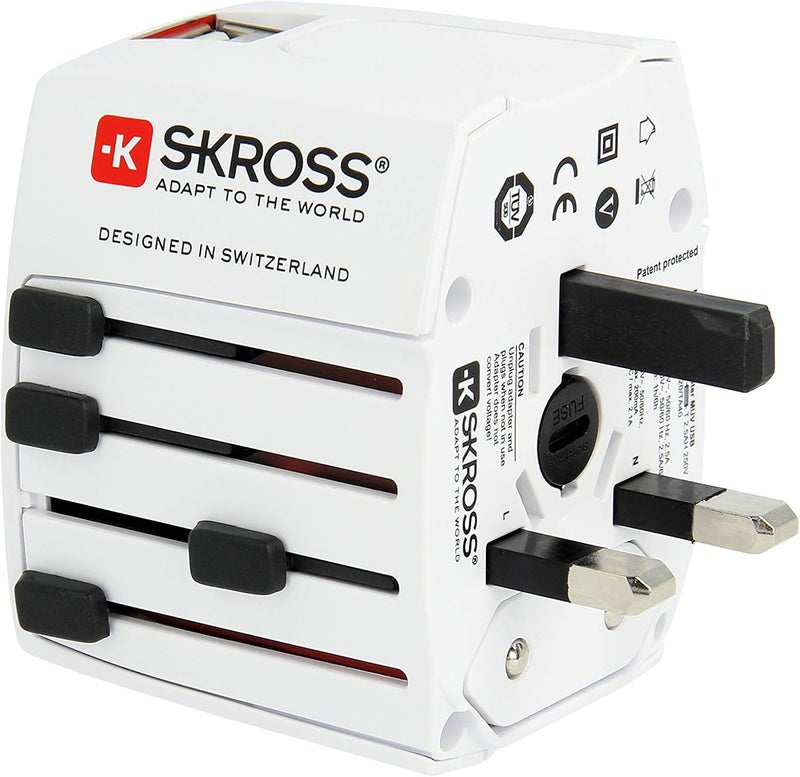 سكروس 1302930 MUV USB 2.4A محول متعدد مع USB أبيض - Image 4