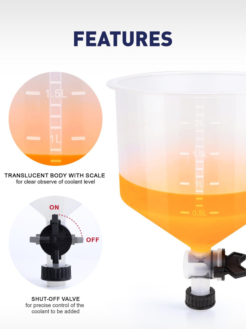 SMART JERRY - Coolant Bleeder Kit, Universal Radiator Burping Funnel, No-Spill Coolant Funnel, Flush Kit - Image 4