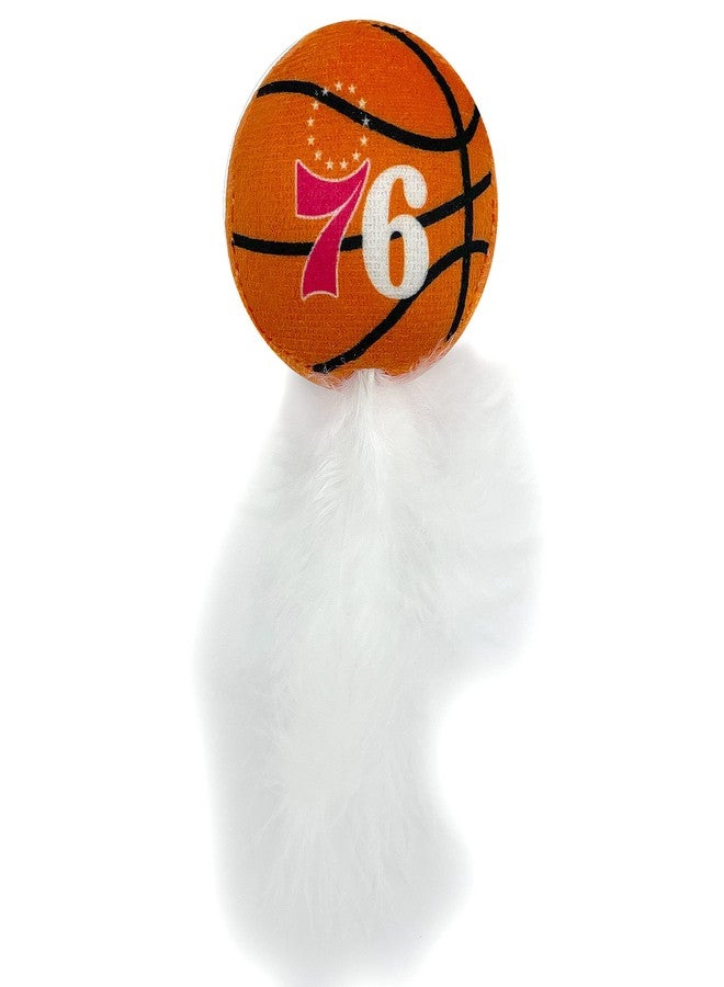 Pets First Best Plush CAT Toy - NBA 76ERS Complete Set of 3 Piece Cat Toys Filled with Fresh Catnip. Includes: 1 Jersey Cat Toy, 1 Basketball Cat Toy with Feathers & 1#1 Fan Cat Toy. Beautiful Team Logos - Image 3