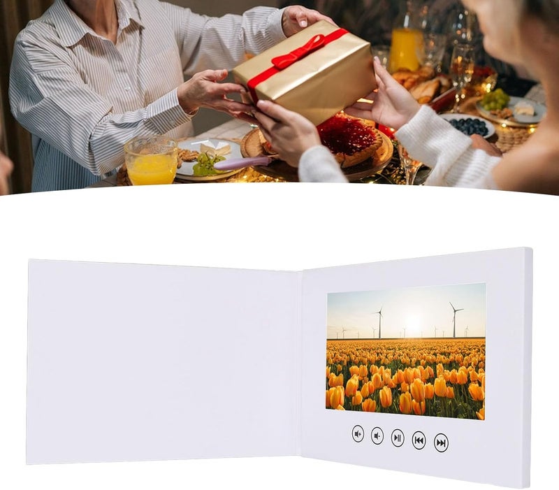 10 Inch Video Greeting Card, LCD Video Brochure with 128M Memory and 1280x720 HD Playback, Built in Speaker and 1500mAh Battery for Wedding Birthday Anniversary - Image 4