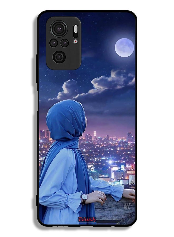 Tolwak Xiaomi Poco M5s Protective Case Cover Looking At Moon Hijab Girl - Image 2