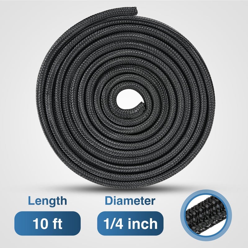 Nilight Cable Sleeve, 10ft-1/4inch Cable Management Sleeves, Braided Cable Sleeving, Split Self Wrapping Wire Loom for Computer Cable Electrical Wire Automotive Harness Protector Organizer, Black - Image 2