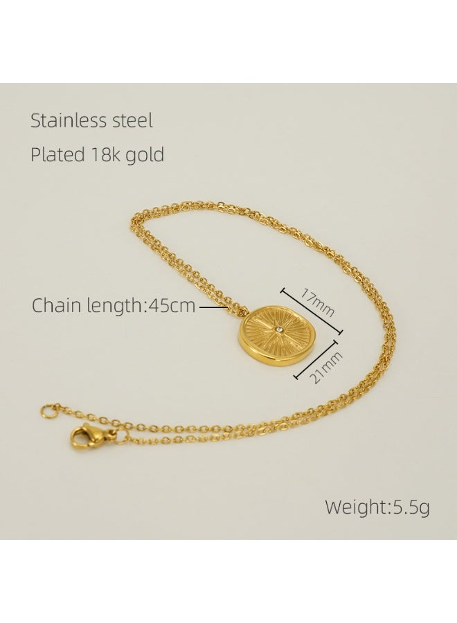 AMETOER 18K Gold Plated Pendant Necklace with Elegant Design – Stylish Modern Jewelry for Women - Image 4