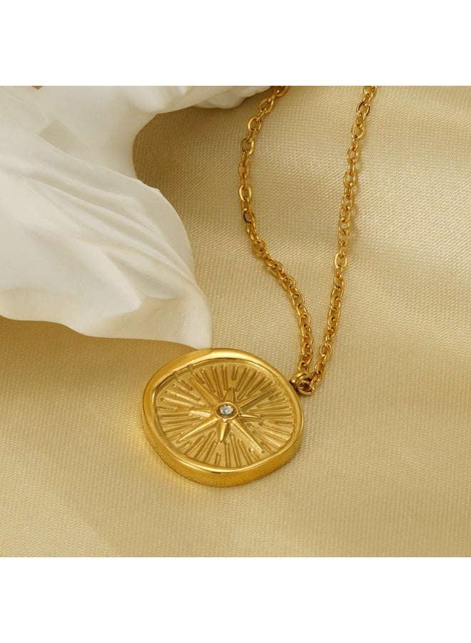 AMETOER 18K Gold Plated Pendant Necklace with Elegant Design – Stylish Modern Jewelry for Women - Image 3