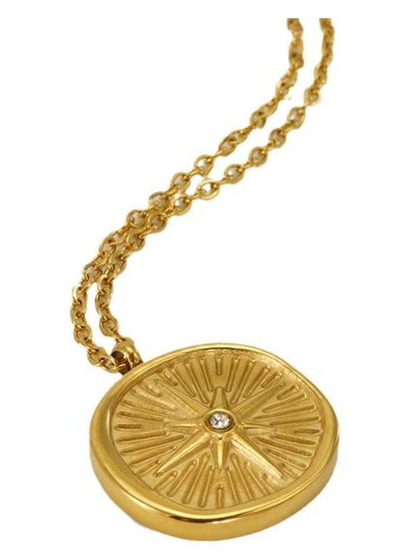 AMETOER 18K Gold Plated Pendant Necklace with Elegant Design – Stylish Modern Jewelry for Women - Image 1