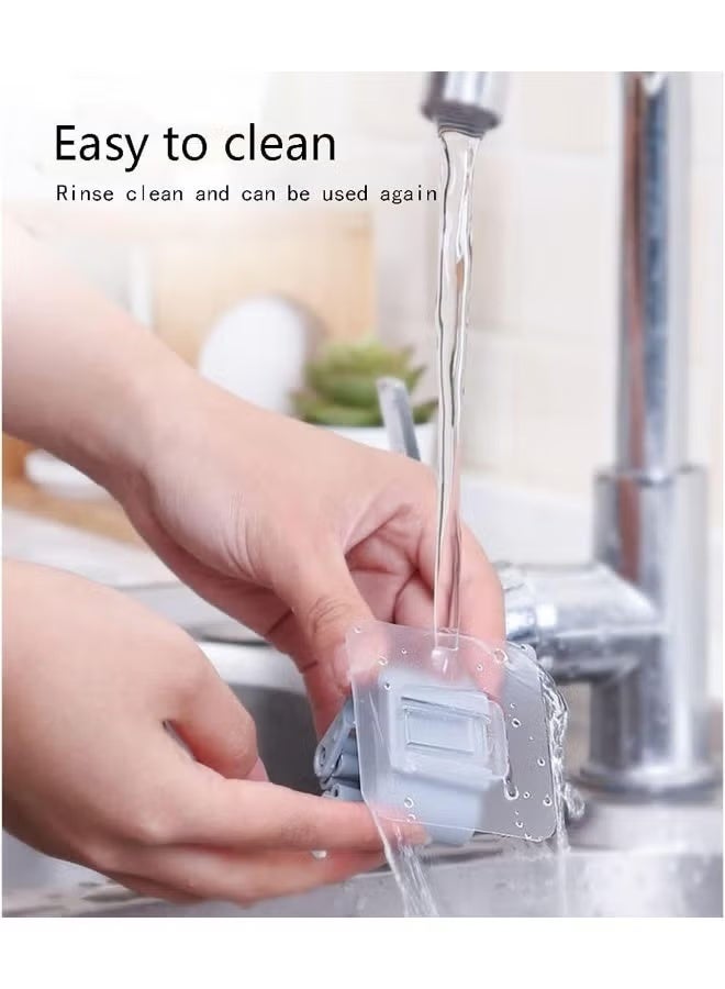 Earss 4 Pcs Broom & Mop Holder Wall Mounted – Self-Adhesive Handle Bracket Clips for Brooms, Brushes & Cleaning Tools – Heavy-Duty Wall Organiser for Kitchen, Bathroom, Laundry & Storage Rooms - Image 3