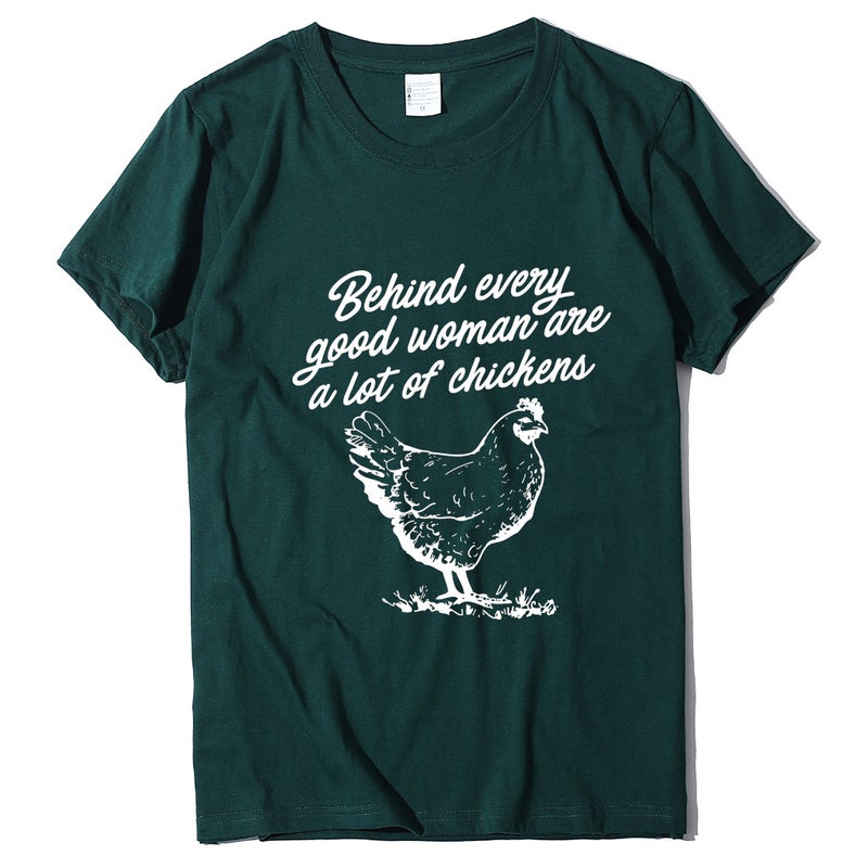 2020 Spring Cross-border New Style Behind eveny Hen Letter Printed Pattern Women's T-shirt - Image 1