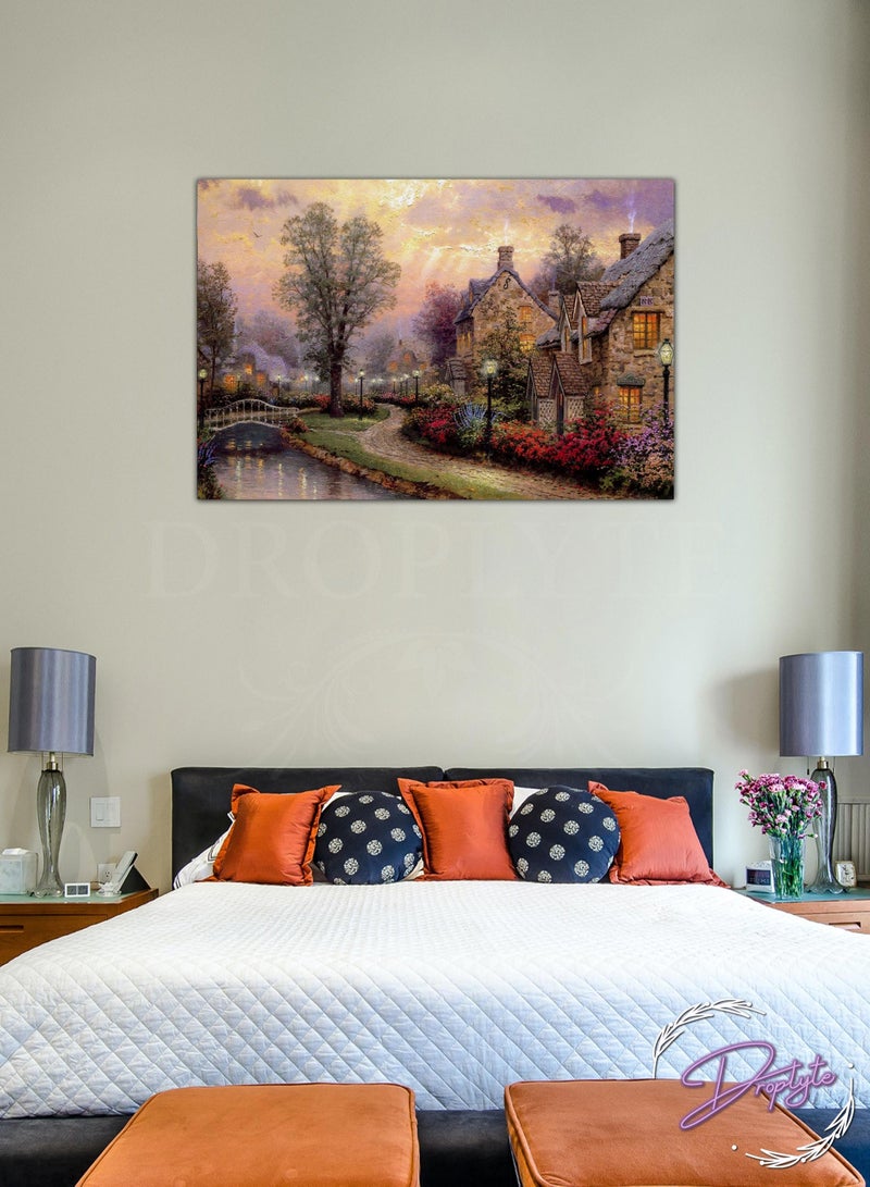 Droplyte Vintage huts Painting Decorative Wall Art Wall Decor Card Board MDF Home Decor for Living Room, Drawing Room, Office Room and Bedroom 60CM x 40CM - Image 1