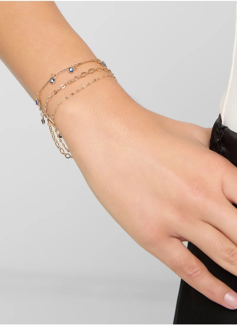 ايلا 3 Pack Mix Evil Eye  Anklet