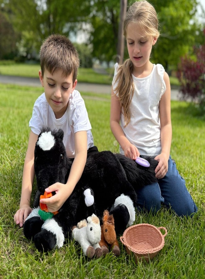 MaoGoLan 4 Pcs Horse Stuffed Animal Set, Large Stuffed Mommy Horse with Babies Pony Plush for Baby Shower, Pony Stuffed Animal Bulk for Kids,Christmas Birthday Gifts, 18 inches - Image 3