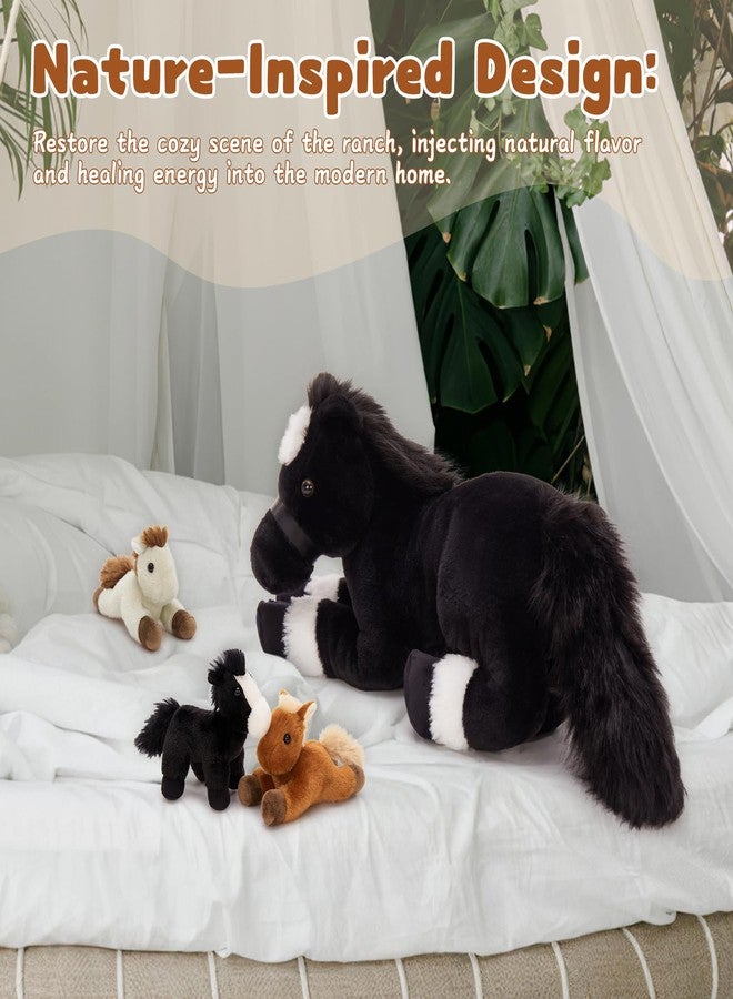 MaoGoLan 4 Pcs Horse Stuffed Animal Set, Large Stuffed Mommy Horse with Babies Pony Plush for Baby Shower, Pony Stuffed Animal Bulk for Kids,Christmas Birthday Gifts, 18 inches - Image 5