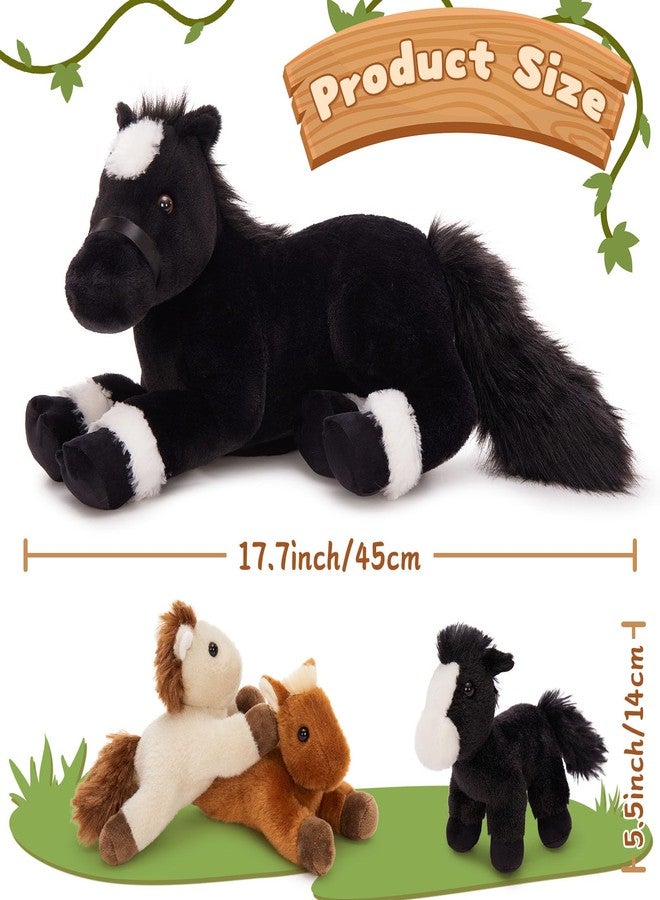 MaoGoLan 4 Pcs Horse Stuffed Animal Set, Large Stuffed Mommy Horse with Babies Pony Plush for Baby Shower, Pony Stuffed Animal Bulk for Kids,Christmas Birthday Gifts, 18 inches - Image 4