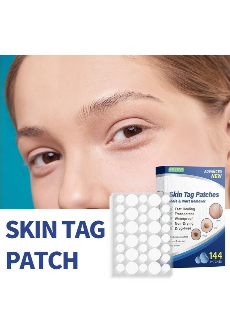 EELHOE - 144pcs/box Wart Removal Patches Mole Warts Removal Sticker Natural Ingredients Skin Tag Remover Stickers - Image 1