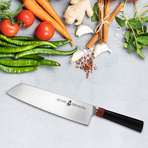 TUO Kiritsuke Chef Knife 8.5 inch - Kitchen Vegetable Cleaver Professional Japanese Knives for Vegetables and Fruits - AUS-8 Stainless Steel with Pakkawood Handle - RING LITE SERIES with Gift Box - Image 2
