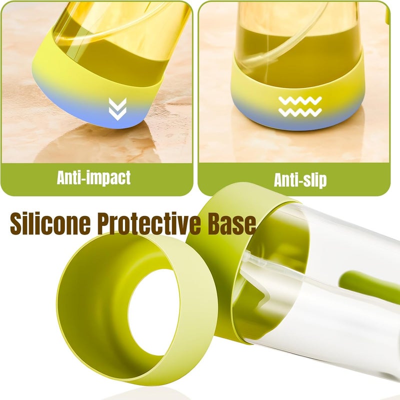 PARACITY Oil Dipenser Bottle with Silicone Bottom, 2 in 1 Olive Oil Sprayer and Dispenser, Oil Spray Bottle 500ML/ 17OZ for Cooking, Kitchen, BBQ, Air Fryer, Salad, Baking(1PC Green) - Image 4