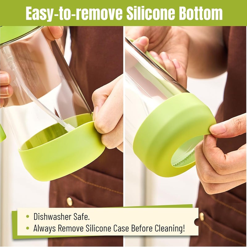 PARACITY Oil Dipenser Bottle with Silicone Bottom, 2 in 1 Olive Oil Sprayer and Dispenser, Oil Spray Bottle 500ML/ 17OZ for Cooking, Kitchen, BBQ, Air Fryer, Salad, Baking(1PC Green) - Image 3