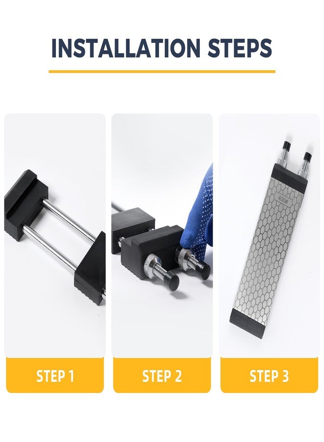 S SATC حامل حجر شحذ S SATC، قابل للتعديل من 5.5 بوصة إلى 9 بوصات، قاعدة حجر شحذ مطاطية من الفولاذ المقاوم للصدأ مانعة للانزلاق لأحجار الماس - Image 4