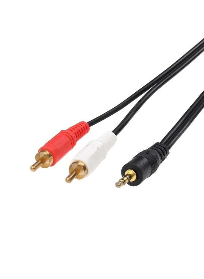 AV stereo audio cable (2in1) to RCA (red/white) for connecting phones, laptops and tablets to audio systems and headphones - Image 1