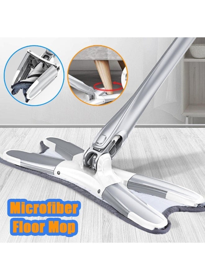 Upgraded X-Shaped Flat Microfiber Mop, Hands-Free Wringing Mop with 360 Degree Flexible Head, Dry and Wet Cleaning with One Super Absorbent Cloth for Kitchen and Home Floor - Image 5