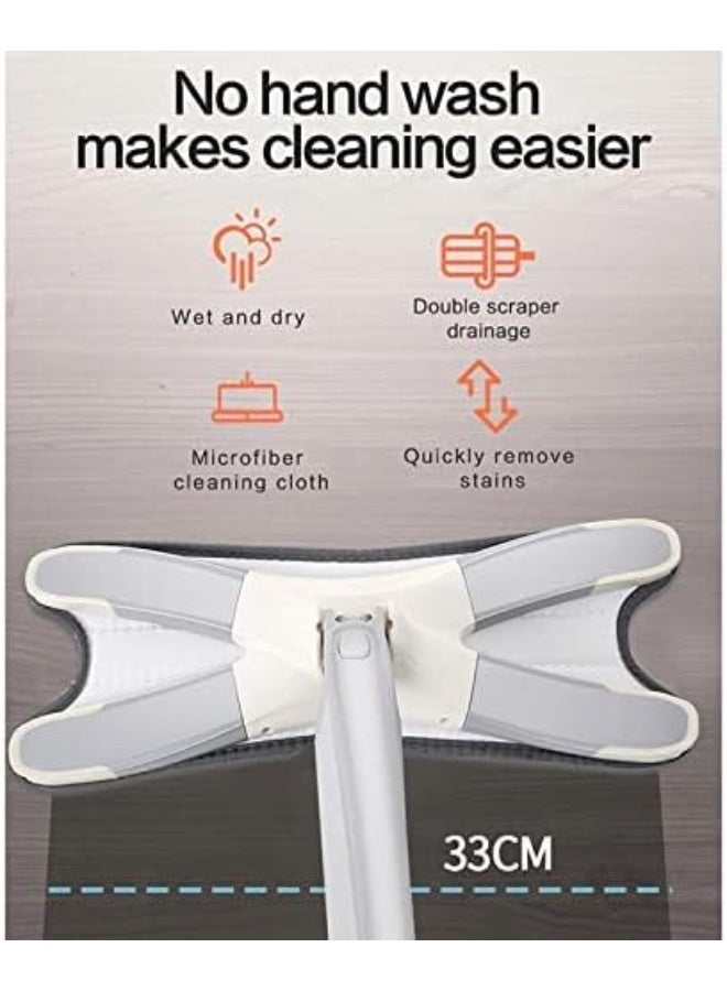 Upgraded X-Shaped Flat Microfiber Mop, Hands-Free Wringing Mop with 360 Degree Flexible Head, Dry and Wet Cleaning with One Super Absorbent Cloth for Kitchen and Home Floor - Image 3