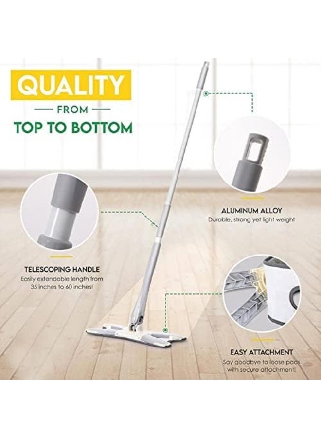 Upgraded X-Shaped Flat Microfiber Mop, Hands-Free Wringing Mop with 360 Degree Flexible Head, Dry and Wet Cleaning with One Super Absorbent Cloth for Kitchen and Home Floor - Image 2