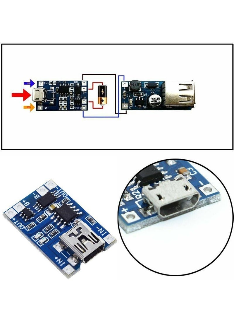 Profisher - 03962A 18650 Lithium Battery 3.7V Charging Card 1A Protection Mini USB Output - Image 1