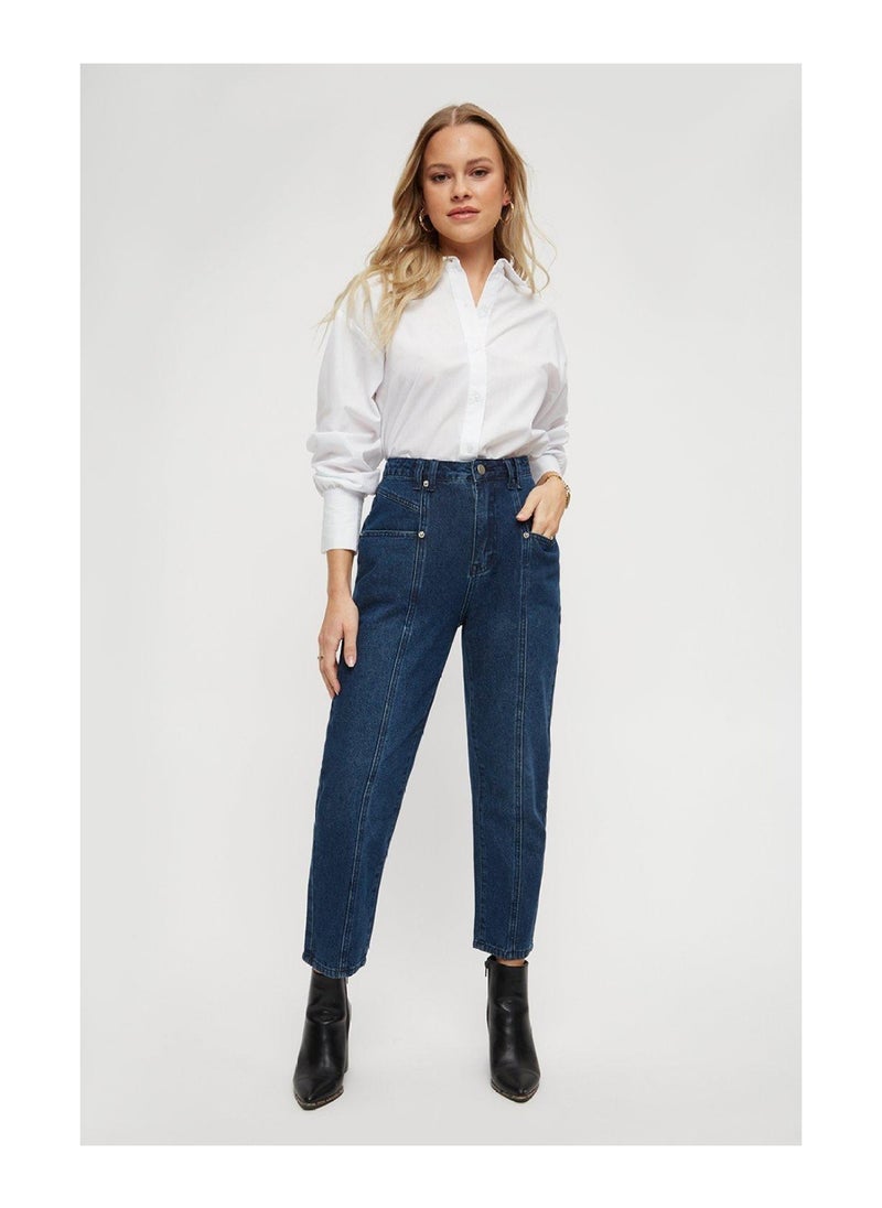 Petite Mid Wash Seam Detail Straight Jeans - pzsku/Z94E889297F34B50E2841Z/45/_/1701669440/3473dbcf-6616-475d-9877-27ee7309c664