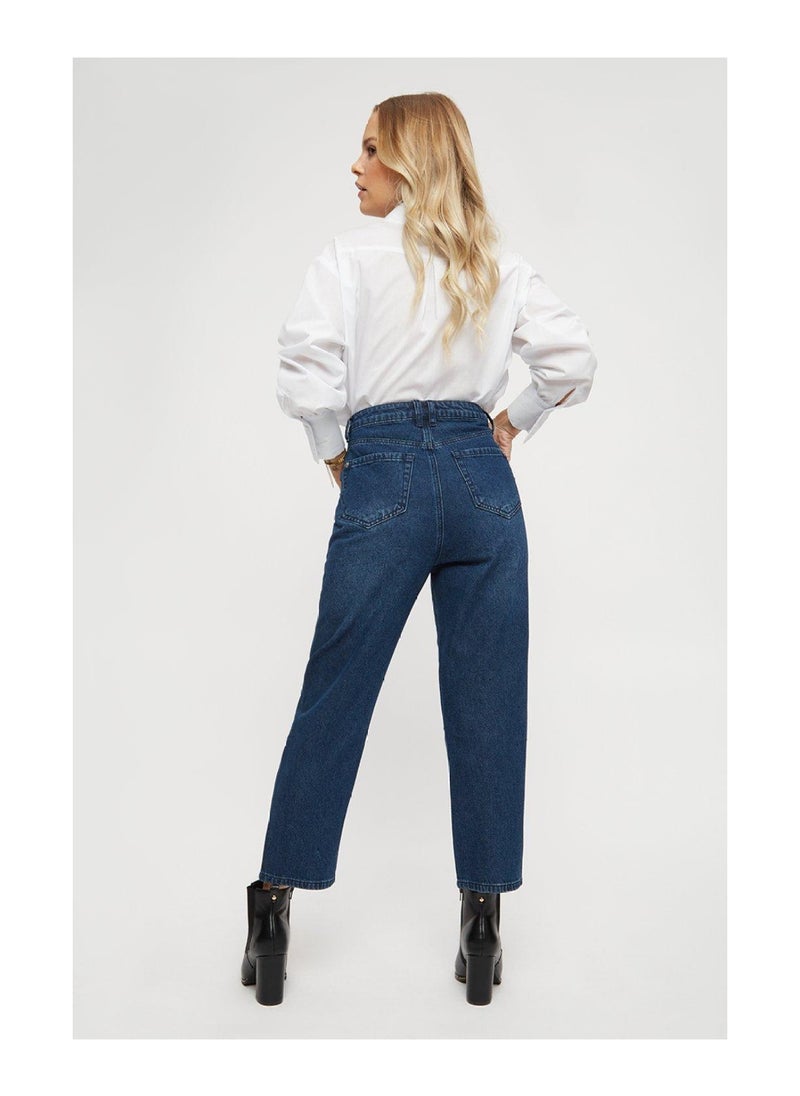 Petite Mid Wash Seam Detail Straight Jeans - pzsku/Z94E889297F34B50E2841Z/45/_/1701669441/6970daa0-50e2-45ba-ab73-94fe9c885e7d