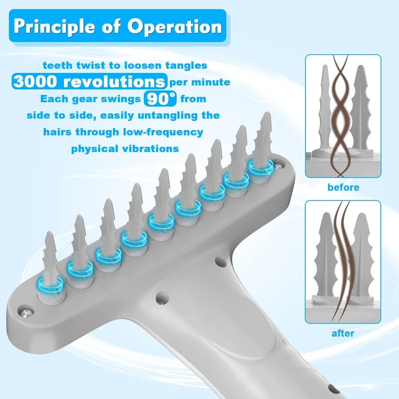 Luckam Electric Self Cleaning Grooming Brush, Professional Pet Hair Knots Remover Grooming Brush, DC Charging Dog Cat Hair Cleaning Brush for Pets Hair Shedding and Grooming - Image 3