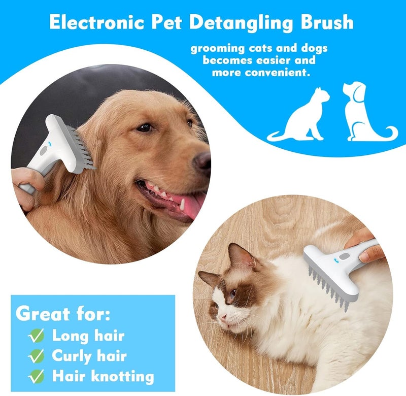 Luckam Electric Self Cleaning Grooming Brush, Professional Pet Hair Knots Remover Grooming Brush, DC Charging Dog Cat Hair Cleaning Brush for Pets Hair Shedding and Grooming - Image 2