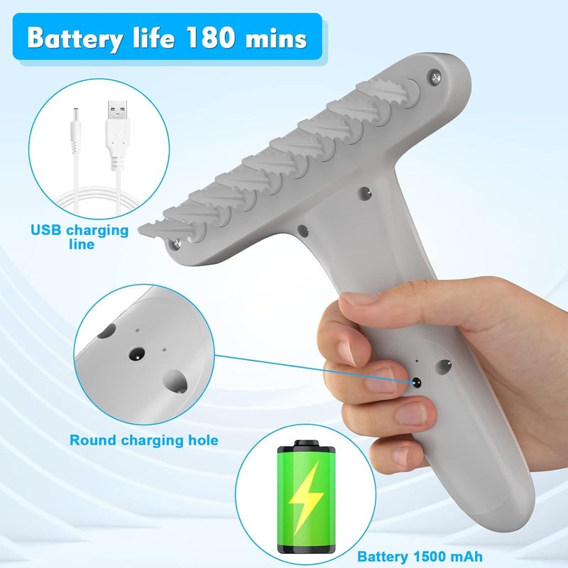 Luckam Electric Self Cleaning Grooming Brush, Professional Pet Hair Knots Remover Grooming Brush, DC Charging Dog Cat Hair Cleaning Brush for Pets Hair Shedding and Grooming - Image 4