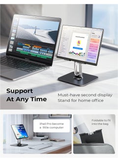 NNEWVANTE Stand for iPad 360° Adjustable Tablet Stand Foldable Desktop Stand for iPad Swivel Portable Monitor Stand for 2024 iPad Accessories Tablet/PS/Switch Others  - Image 3