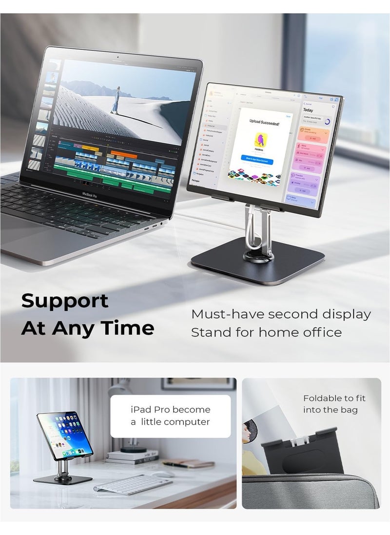 NNEWVANTE - Stand for iPad 360° Adjustable Tablet Stand Foldable Desktop Stand for iPad Swivel Portable Monitor Stand for 2024 iPad Accessories Tablet/PS/Switch Others - Image 1
